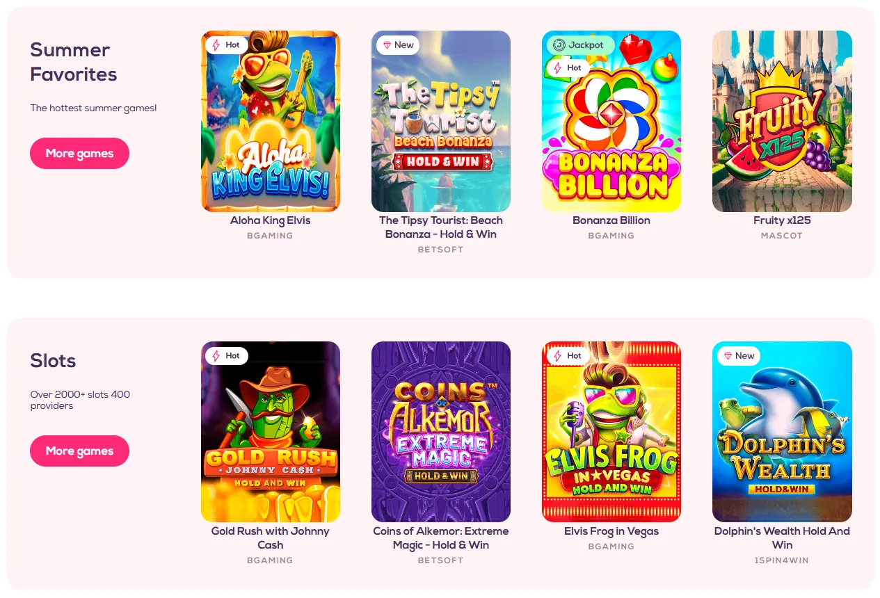 A preview of the online slots selection for Canadian players